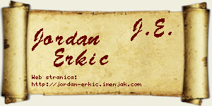 Jordan Erkić vizit kartica
